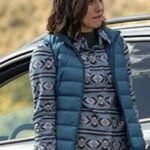 Yellowstone Womens Wendy Moniz Blue Quilted Puffer Vest
