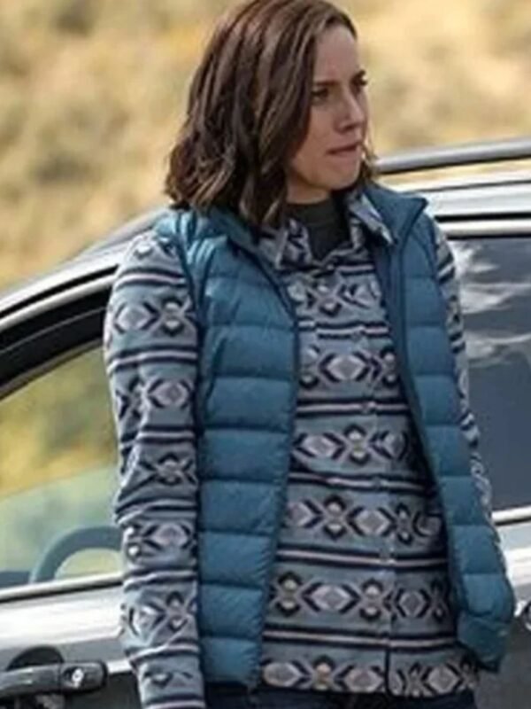 Yellowstone Womens Wendy Moniz Blue Quilted Puffer Vest