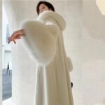 Yolanda White Mink Fur Long Coat