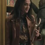 You S04 Amy Leigh Hickman Brown Leather Jacket