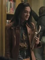 You S04 Amy Leigh Hickman Brown Leather Jacket