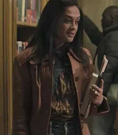 You S04 Amy Leigh Hickman Brown Leather Jacket
