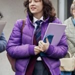 Young Royals S02 Frida Argento Purple Puffer Jacket