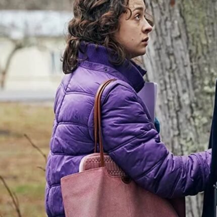 Young Royals S02 Frida Argento Purple Puffer Jacket