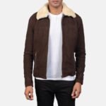 Zachary Shearling Fur Suede Leather Brown Jacket