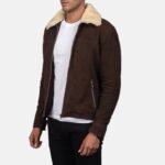 Zachary Shearling Fur Suede Leather Brown Jacket
