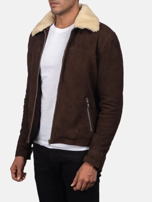 Zachary Shearling Fur Suede Leather Brown Jacket