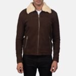Zachary Shearling Fur Suede Leather Brown Jacket