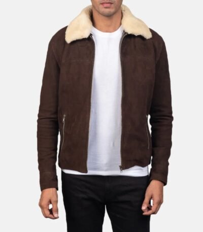 Zachary Shearling Fur Suede Leather Brown Jacket
