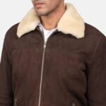 Zachary Shearling Fur Suede Leather Brown Jacket