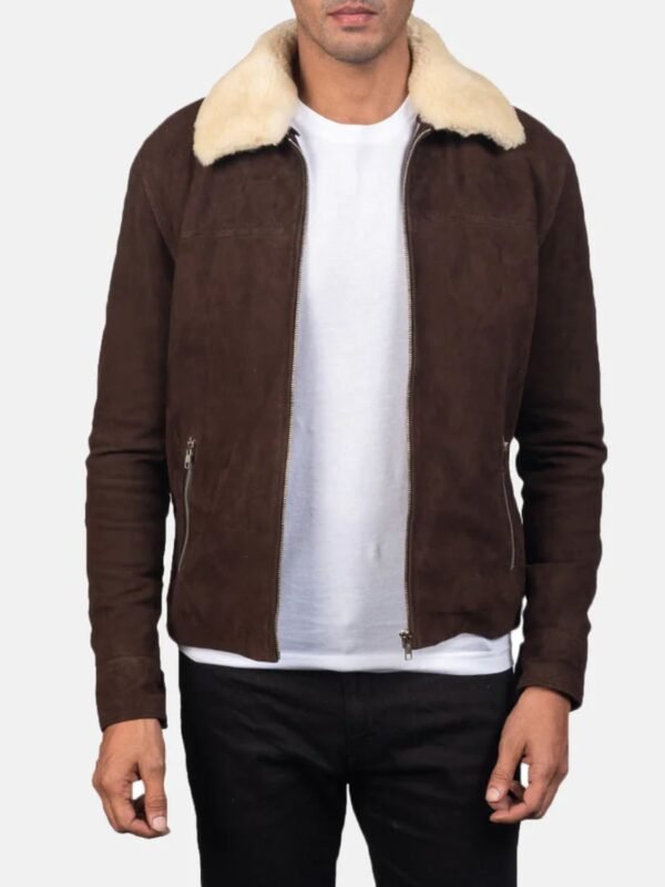 Zachary Shearling Fur Suede Leather Brown Jacket