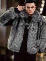 Zephyrus Genuine Mink Fur Grey Coat