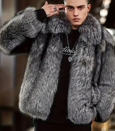Zephyrus Genuine Mink Fur Grey Coat