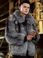 Zephyrus Genuine Mink Fur Grey Coat
