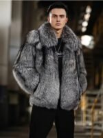 Zephyrus Genuine Mink Fur Grey Coat