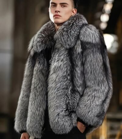 Zephyrus Genuine Mink Fur Grey Coat