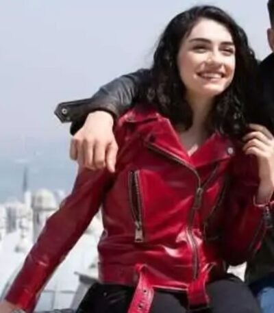 Zeynep Erman The Protector Red Biker Leather Jacket