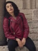 Zeynep Erman The Protector Red Biker Leather Jacket