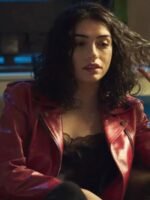 Zeynep Erman The Protector Red Biker Leather Jacket