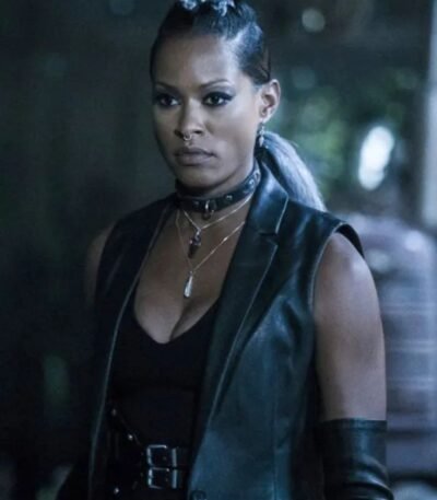 Black Lightning Giselle Cutter Leather Sleeveless Coat