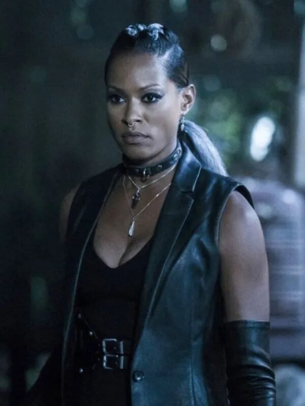 Black Lightning Giselle Cutter Leather Sleeveless Coat