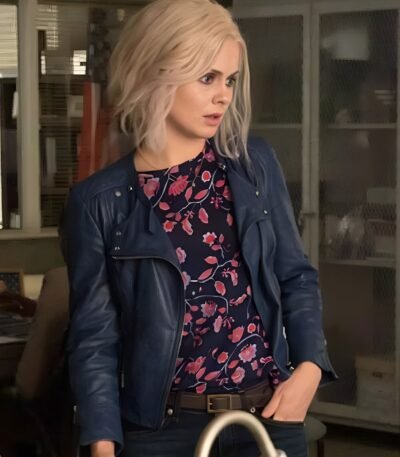 iZombie Rose McIver Navy Blue Biker Leather Jacket