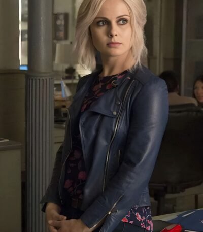 iZombie Rose McIver Navy Blue Biker Leather Jacket