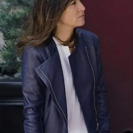 Better Things Season 04 Pamela Adlon Blue Leather Jacket