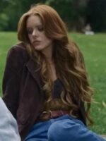 Abigail Cowen Fate The Winx Saga S2 Maroon Suede Jacket