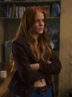 Abigail Cowen Fate The Winx Saga S2 Maroon Suede Jacket