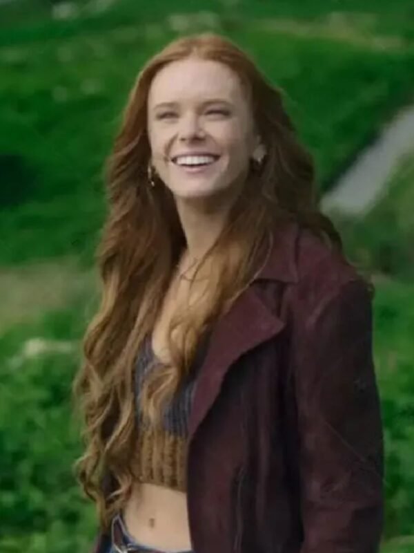 Abigail Cowen Fate The Winx Saga S2 Maroon Suede Jacket