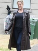 Alice Eve Cult Killer 2024 Brown Trench Coat