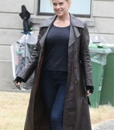 Alice Eve Cult Killer 2024 Brown Trench Coat