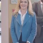 American Auto Sadie Ryan Blue Leather Jacket