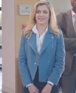 American Auto Sadie Ryan Blue Leather Jacket