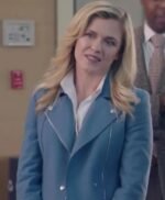 American Auto Sadie Ryan Blue Leather Jacket