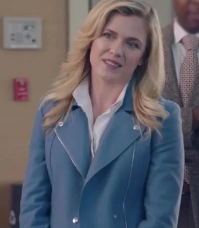 American Auto Sadie Ryan Blue Leather Jacket