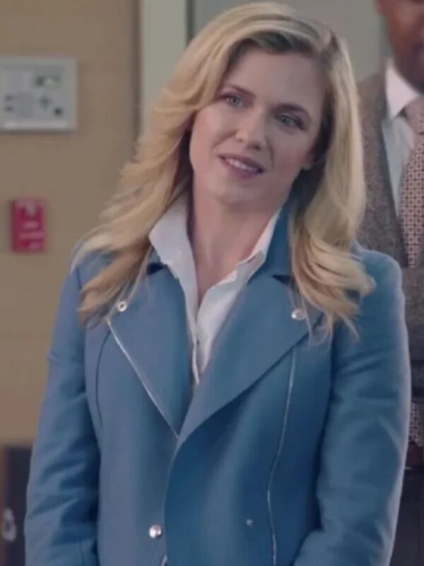 American Auto Sadie Ryan Blue Leather Jacket