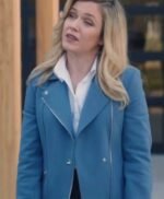 American Auto Sadie Ryan Blue Leather Jacket