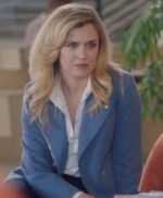 American Auto Sadie Ryan Blue Leather Jacket