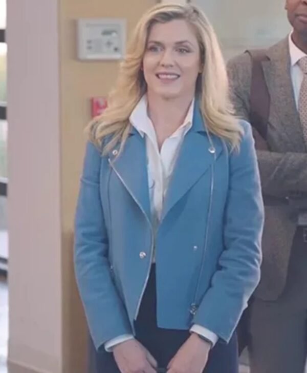 American Auto Sadie Ryan Blue Leather Jacket