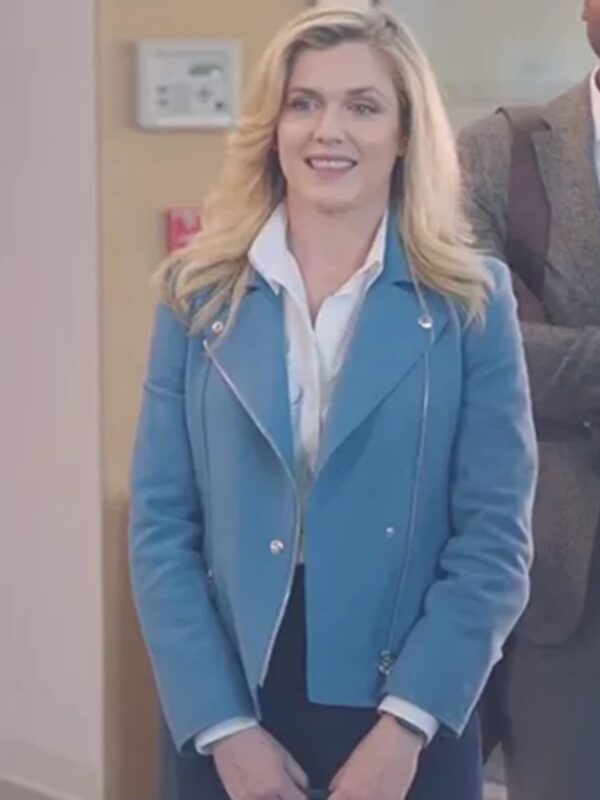 American Auto Sadie Ryan Blue Leather Jacket