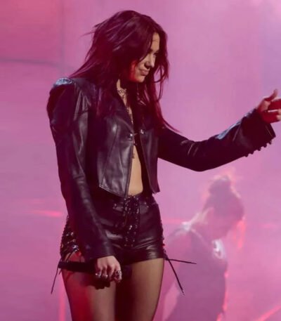 BRIT Awards 2024 Dua Lipa Leather Jacket