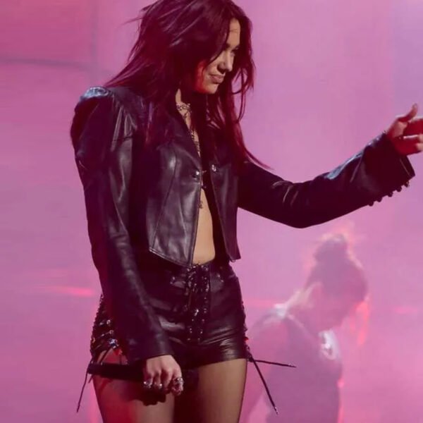 BRIT Awards 2024 Dua Lipa Leather Jacket