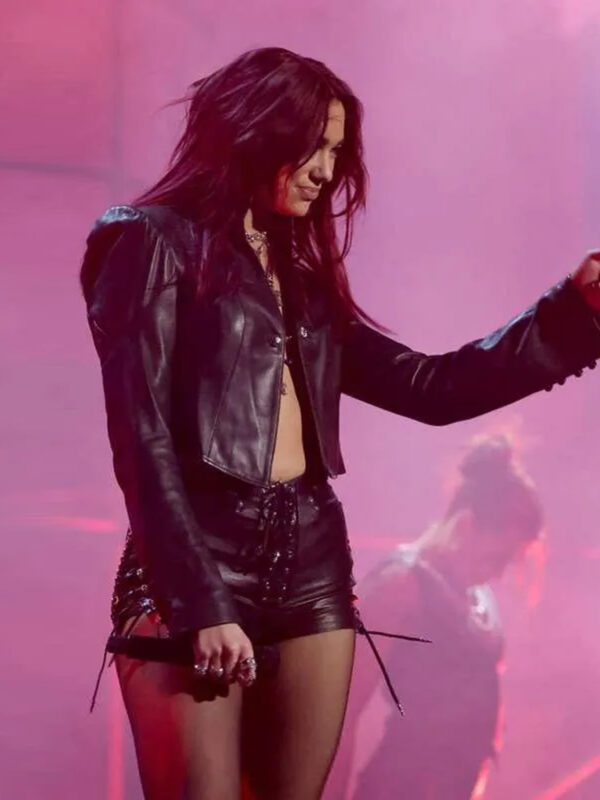 BRIT Awards 2024 Dua Lipa Leather Jacket