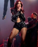 BRIT Awards 2024 Dua Lipa Leather Jacket