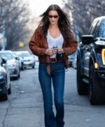 Bella Hadid New york Leather Jacket
