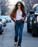 Bella Hadid New york Leather Jacket