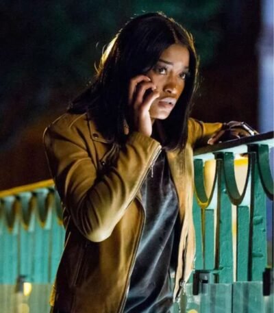 Berlin Station April Lewis Brown Leather Jacket