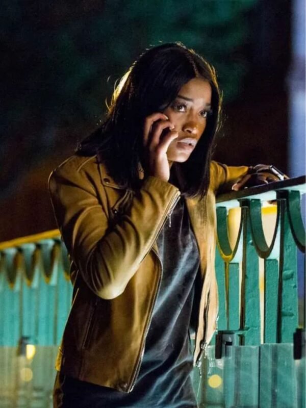 Berlin Station April Lewis Brown Leather Jacket